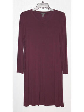 Eileen Fisher Women's Long Sleeve V-Neck Lightweight Dress Petite Medium PM